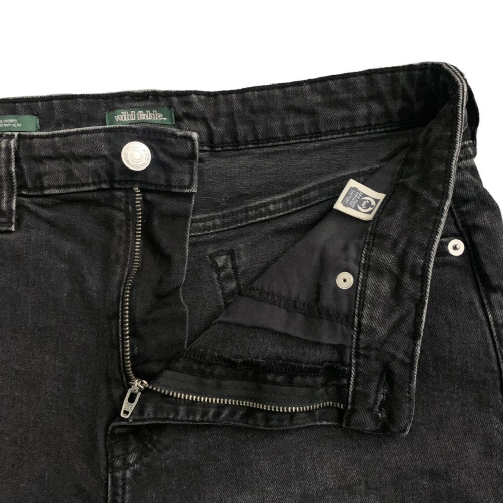 ❌SOLD❌ Wild Fable Highest Rise Black Jean Shorts Cuffed Denim Plain Size 10 30R - Picture 5 of 10